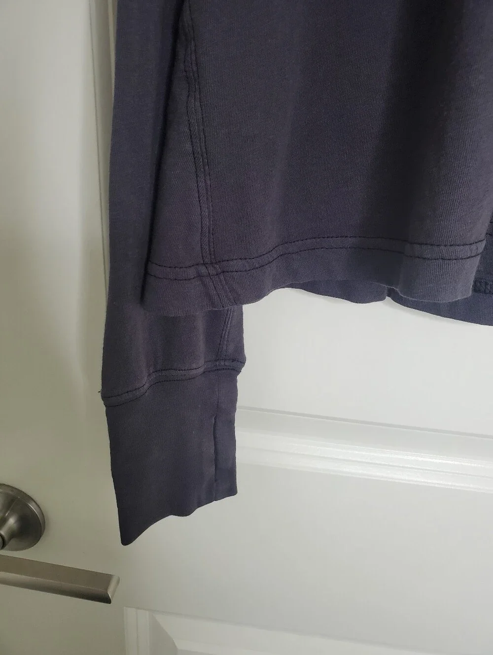 Free People Movement Victory Lap Gray Cotton Long Sleeve Top